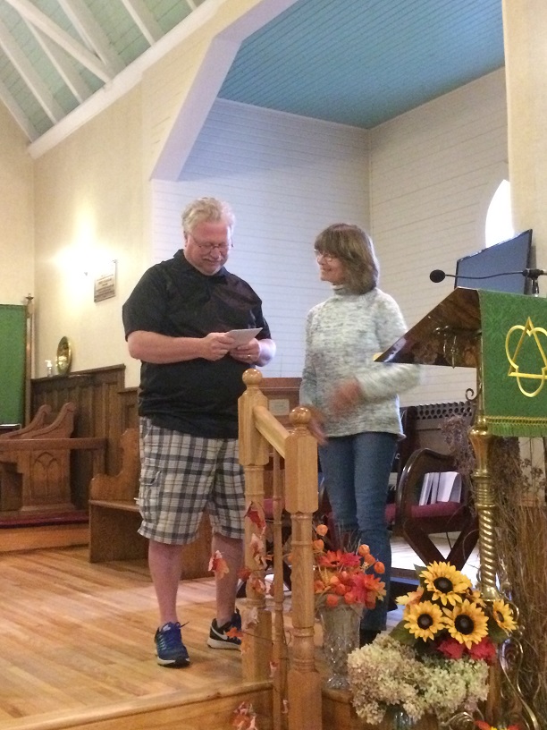 Peter Grant being recognised for his many years of dedication to St. Luke's Annual Variety Show, October 7, 2018.